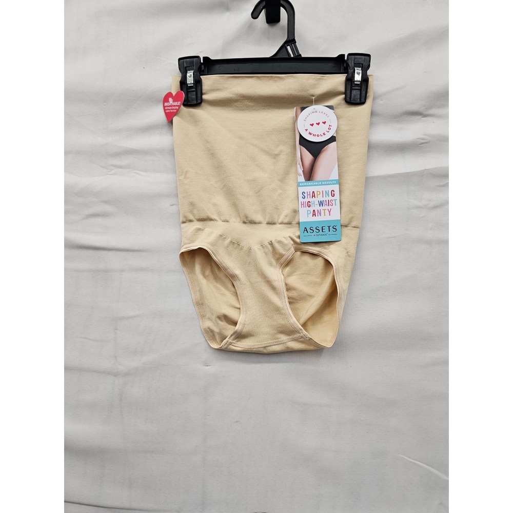 Assets by Spanx Womens‎ Shaping High-Waist Panty Beige Nylon Blend Casual Size S
